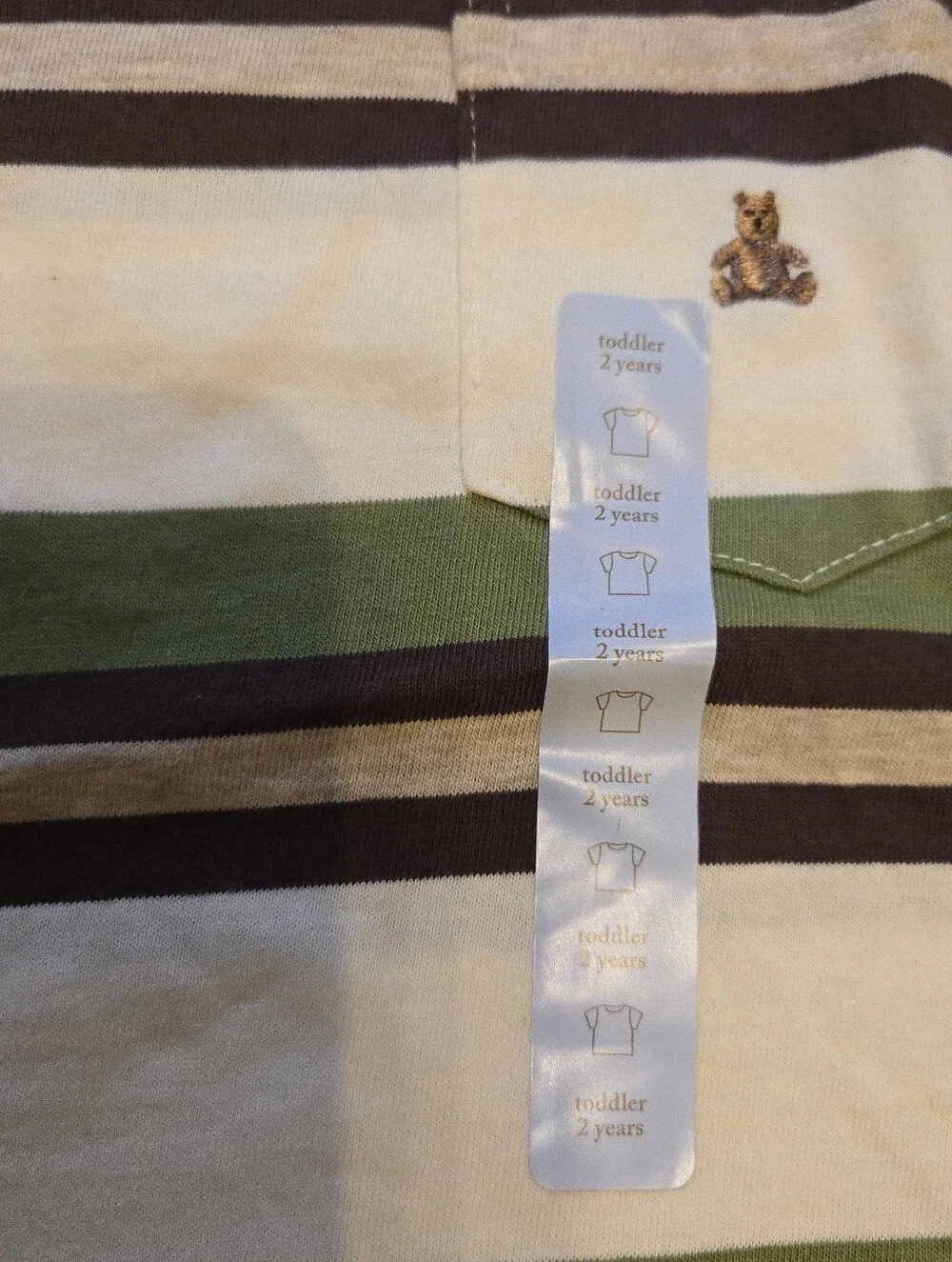 NWT Baby GAP Brown/Green Striped T-shirt Size 2 Toddler Boys